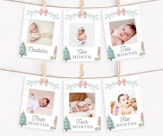 Nutcracker Birthday Photo Banner, Sugarplum Fairy First Birthday Banner for Winter Birthday Party, Girl 1st Bday Birthday Decorations