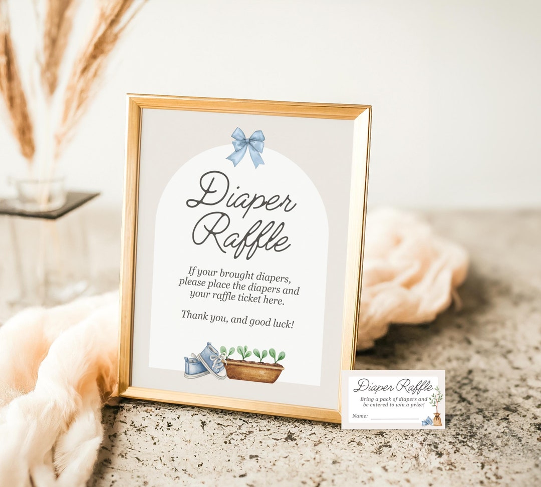 Garden Baby Shower Diaper Raffle Kit - Little Sprout Baby Shower Diaper ...