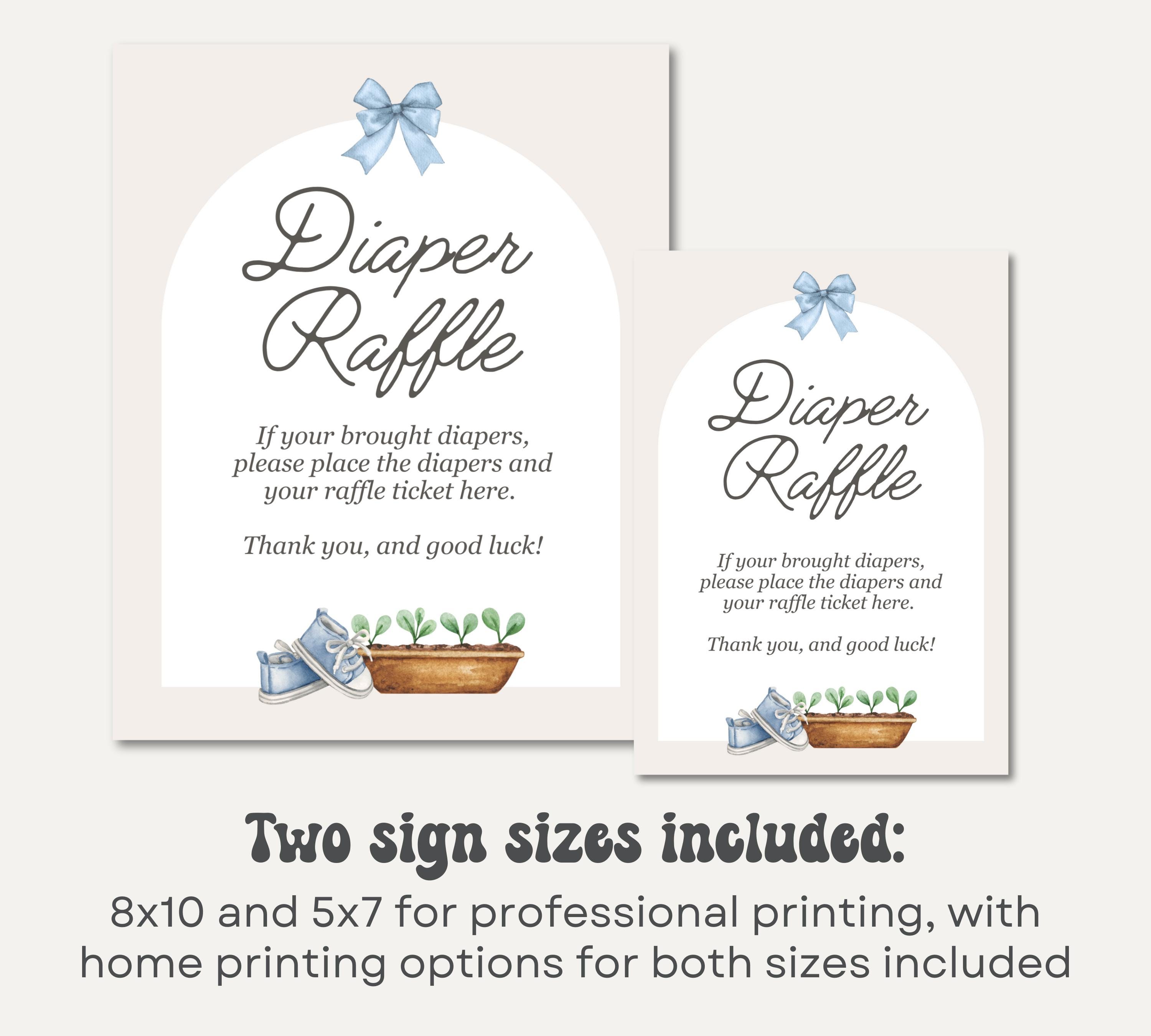 Garden Baby Shower Diaper Raffle Kit - Little Sprout Baby Shower Diaper ...