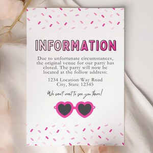 Roze Little Miss Threenager 3e verjaardag Informatiekaarten - Bijsluitkaarten voor Threenager Verjaardagsfeestje - Bijsluitkaarten schattig meisje