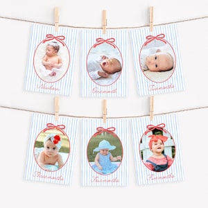 Decorazioni per il 4 luglio per il primo compleanno di una bambina, striscione con fiocco e foto, biglietti di auguri carini per il primo compleanno di una bambina.