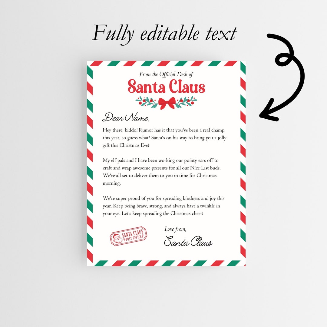 Lettre du Père Noël Créez des lettres personnalisées du Père Etsy France