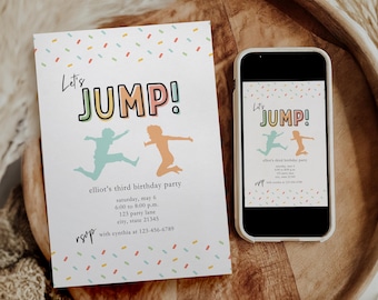 Trampoline Park Birthday Invitation | Trampoline Birthday Invitation | Bounce House Birthday Invitation | Jump Birthday Party Invitation