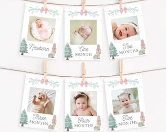 Nutcracker Birthday Photo Banner, Sugarplum Fairy First Birthday Banner for Winter Birthday Party, Girl 1st Bday Birthday Decorations