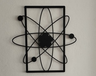 Atom Metal Wall Art, Science Wall Decor