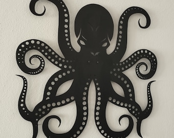 Octopus Metal Wall Art, Octopus Art, Octopus Gift for Octopus Lover, Octopus Sculpture, Octopus Room Decor, Octopus Sign, Bedroom Wall Decor