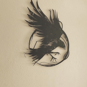 Raven Metal Wall Art, Crow Metal Wall Decor, Gothic Home Decor
