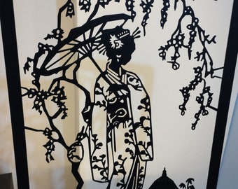 Japanische Kimono Frauen Metall Wandkunst, Geisha Metall Wanddekor, japanisches Geschenk, japanisches Zimmerdekor, japanische Schlafzimmer Kunst, japanische Kunst