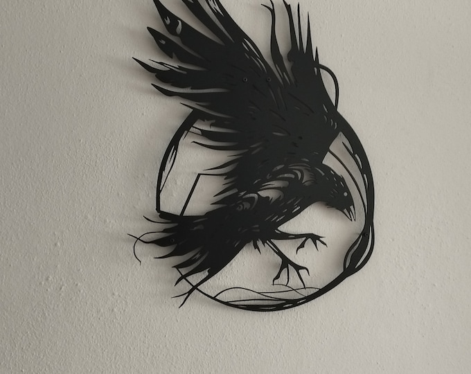 Raven Metal Wall Art, Crow Metal Wall Decor, Gothic Home Decor