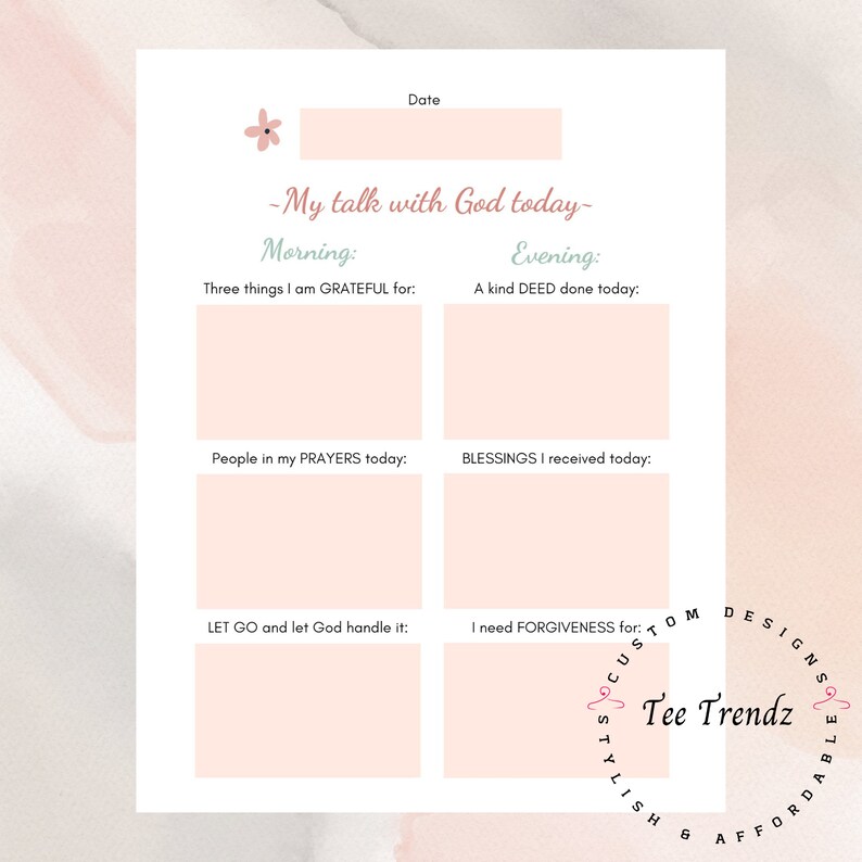 SOAP Bible Study Prayer Journal Printable Full Size Digital Etsy