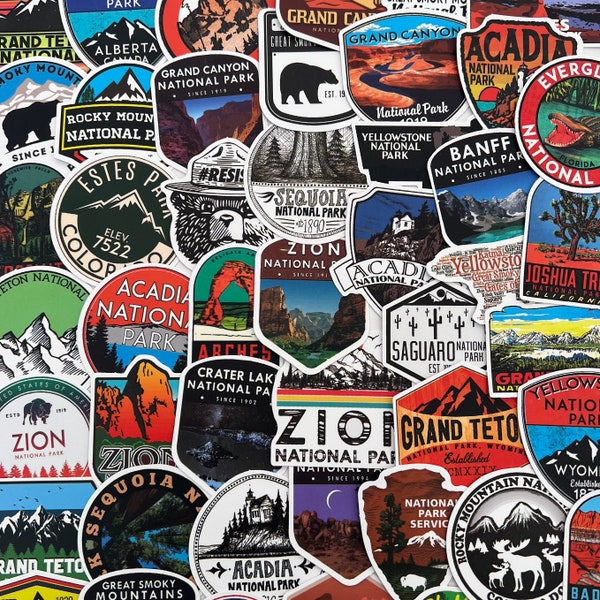 National Park Stickers Etsy UK