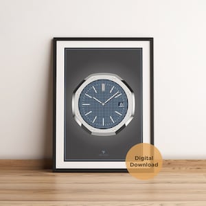 Audemars Piguet Royal Oak, Watch Printable Wall Art, Watch print, Digital Download, Horology Artwork, Decor, Birthday Gift