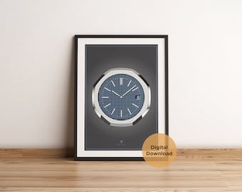 Audemars Piguet Royal Oak, Watch Printable Wall Art, Watch print, Digital Download, Horology Artwork, Decor, Birthday Gift