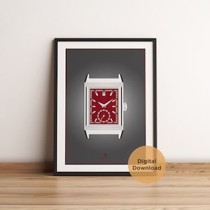 Jaeger-LeCoultre Reverso, Watch Printable Wall Art, Watch print, Digital Download, Horology Artwork, Decor, Birthday Gift