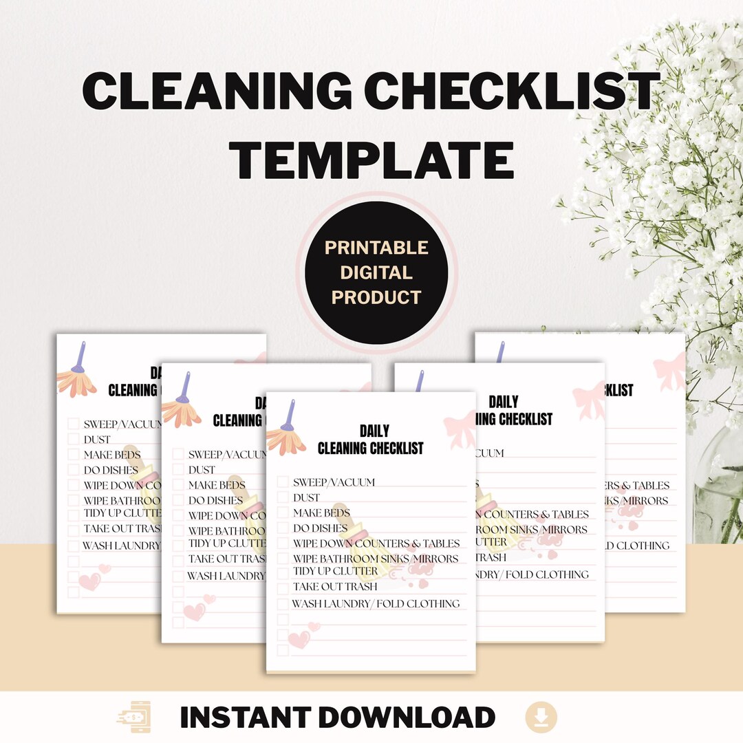 Home Cleaning Checklist — Stay Organized & Keep Your Home Spotless - Etsy
