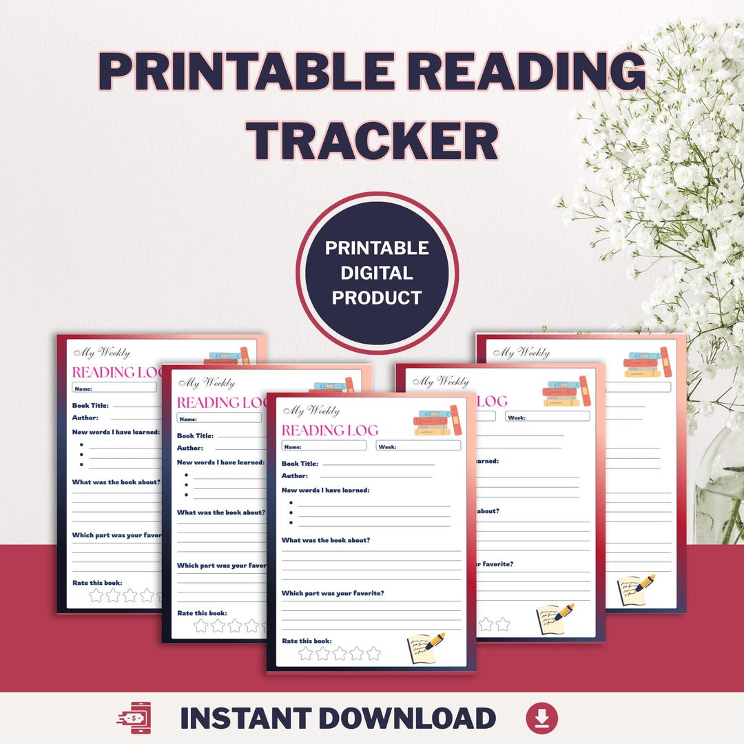 Printable Reading Tracker for Kids and Adults - Etsy