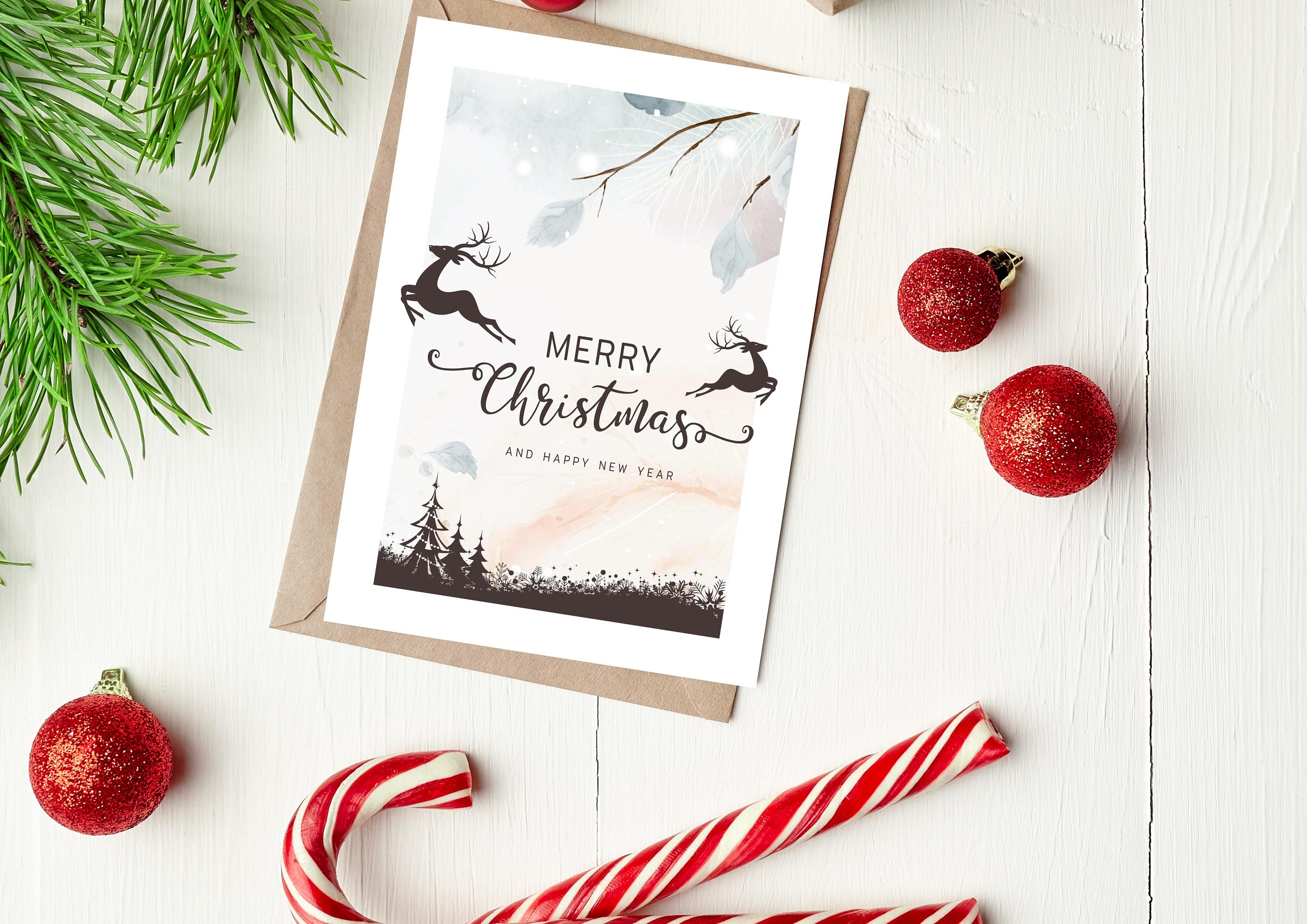 Editable Christmas Card Template Set of 2 | Digital Download ...