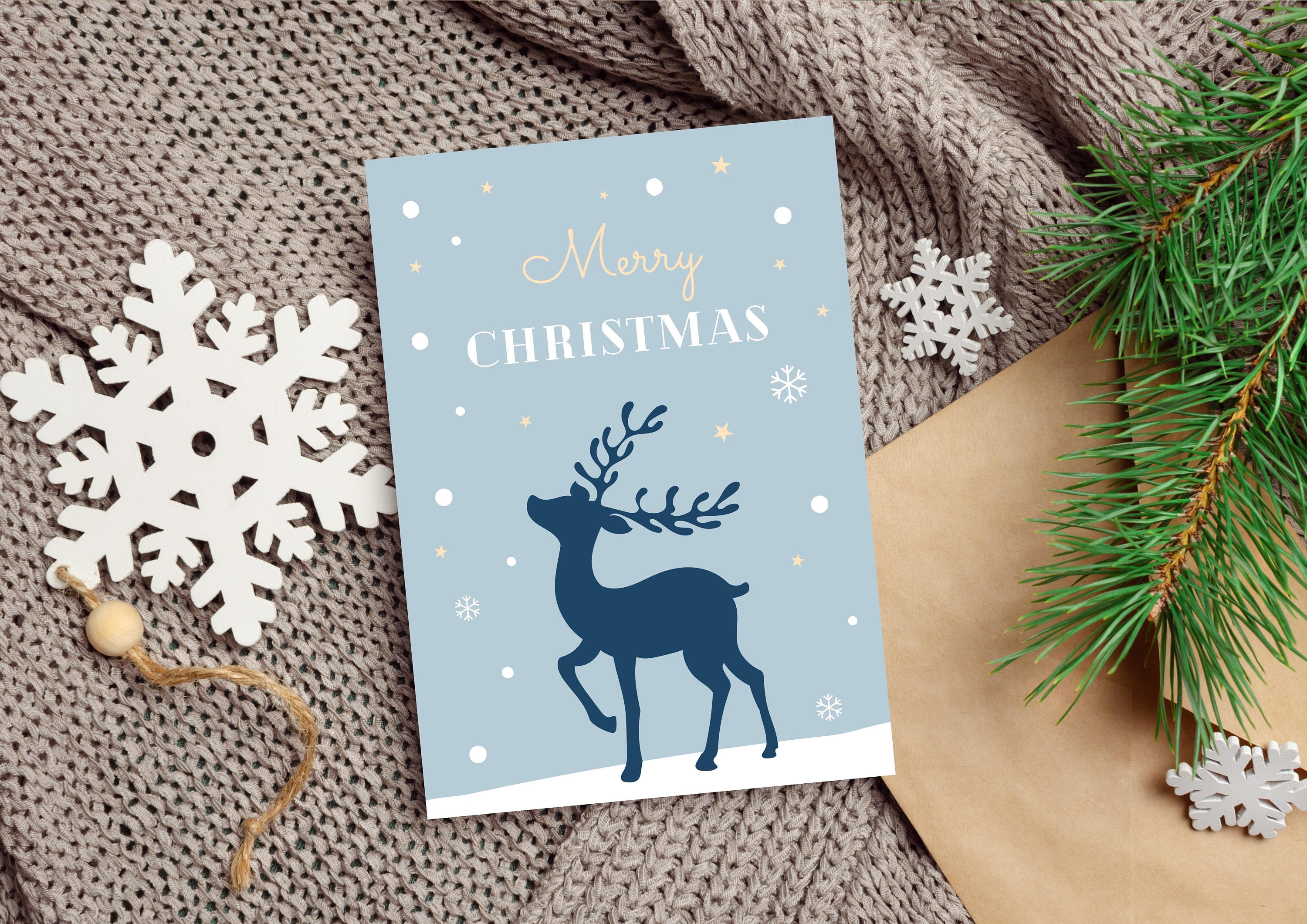 Editable Christmas Card Template Set of 8 | Digital Download ...