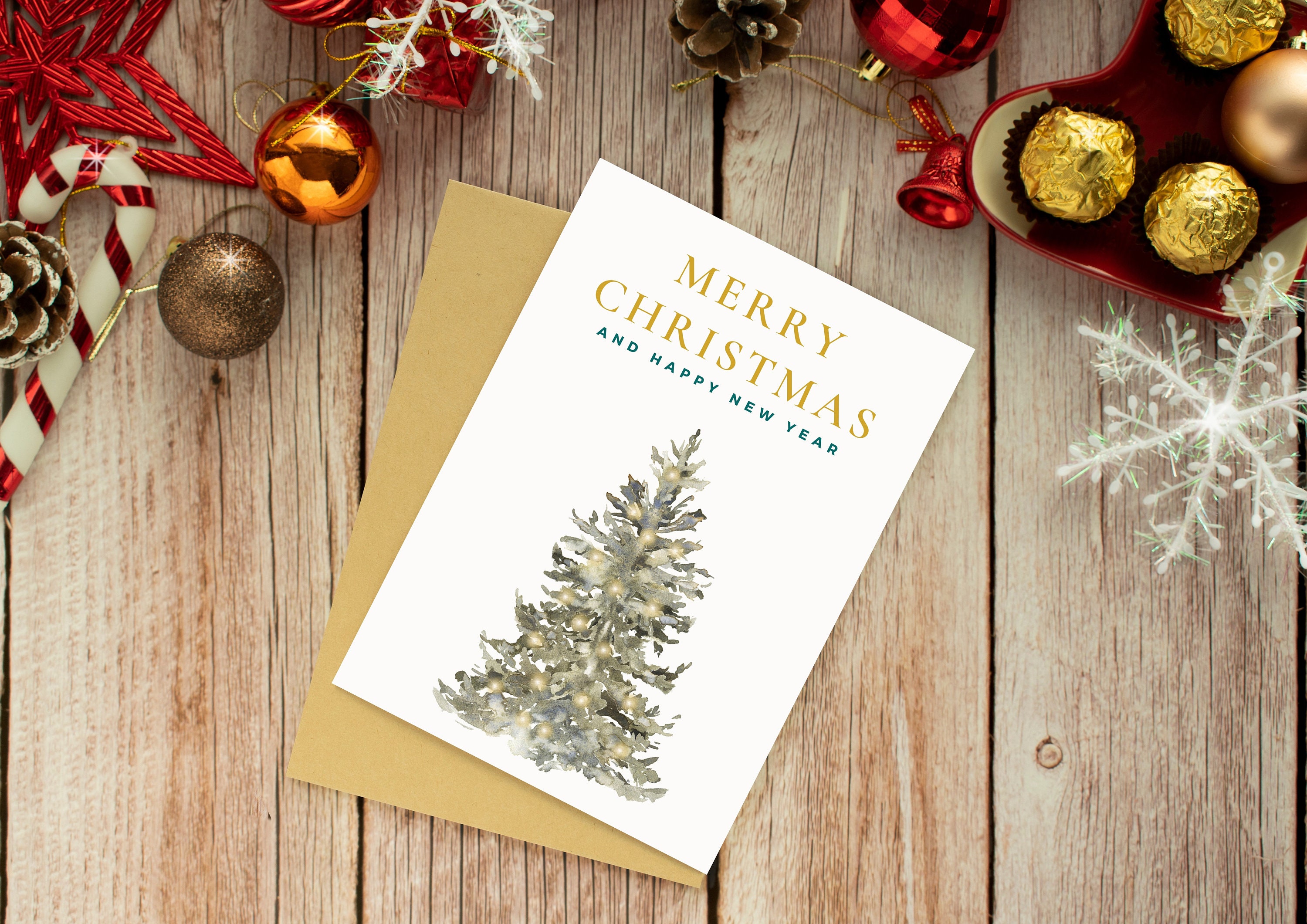 Editable Christmas Card Template Set of 6 | Digital Download ...