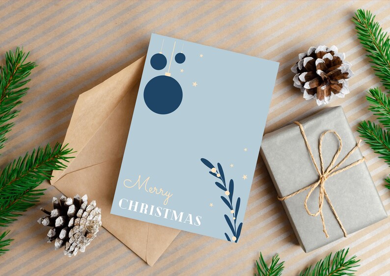 Editable Christmas Card Template Set of 8 Digital Download Christmas ...