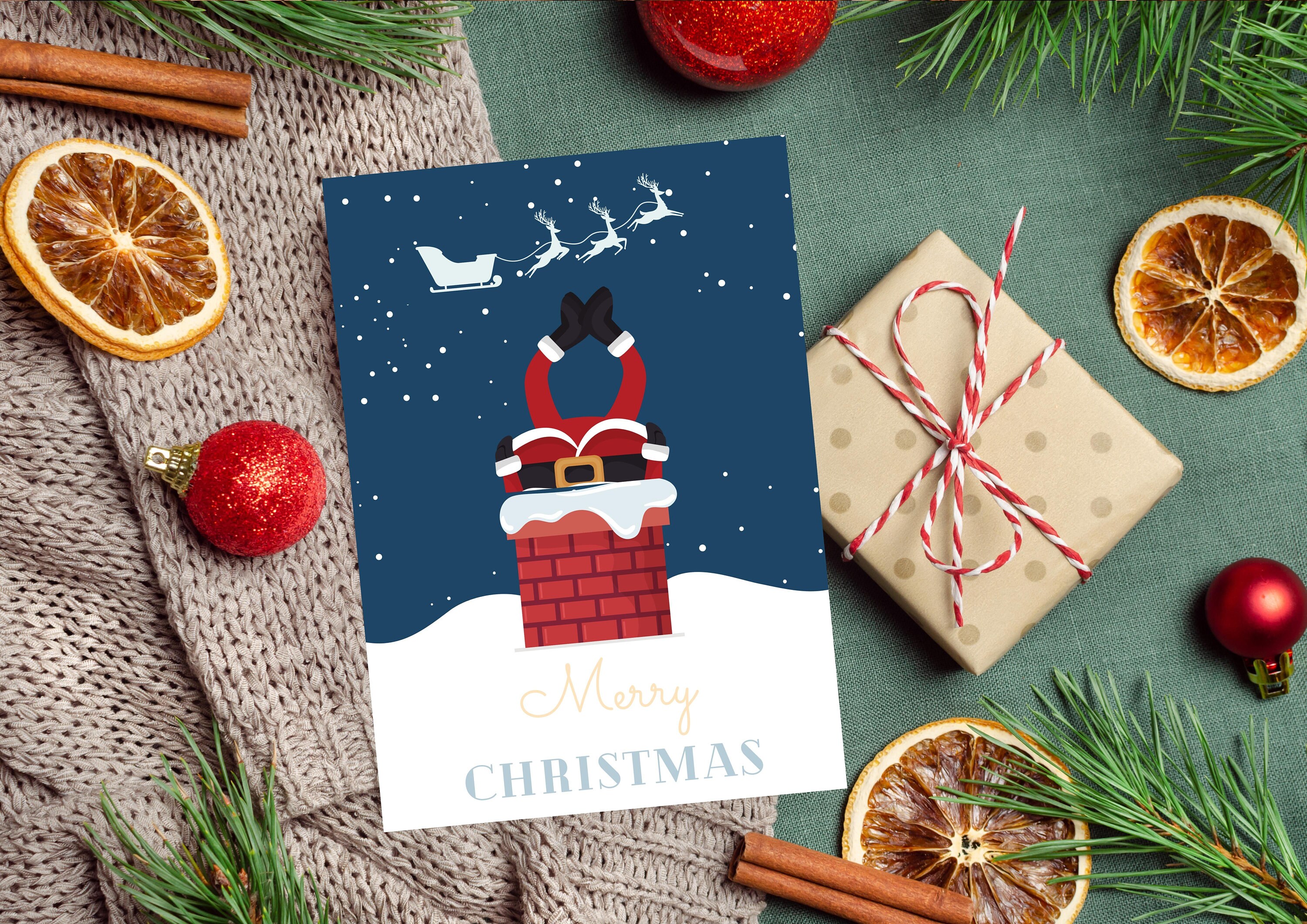 Editable Christmas Card Template Set of 8 | Digital Download ...