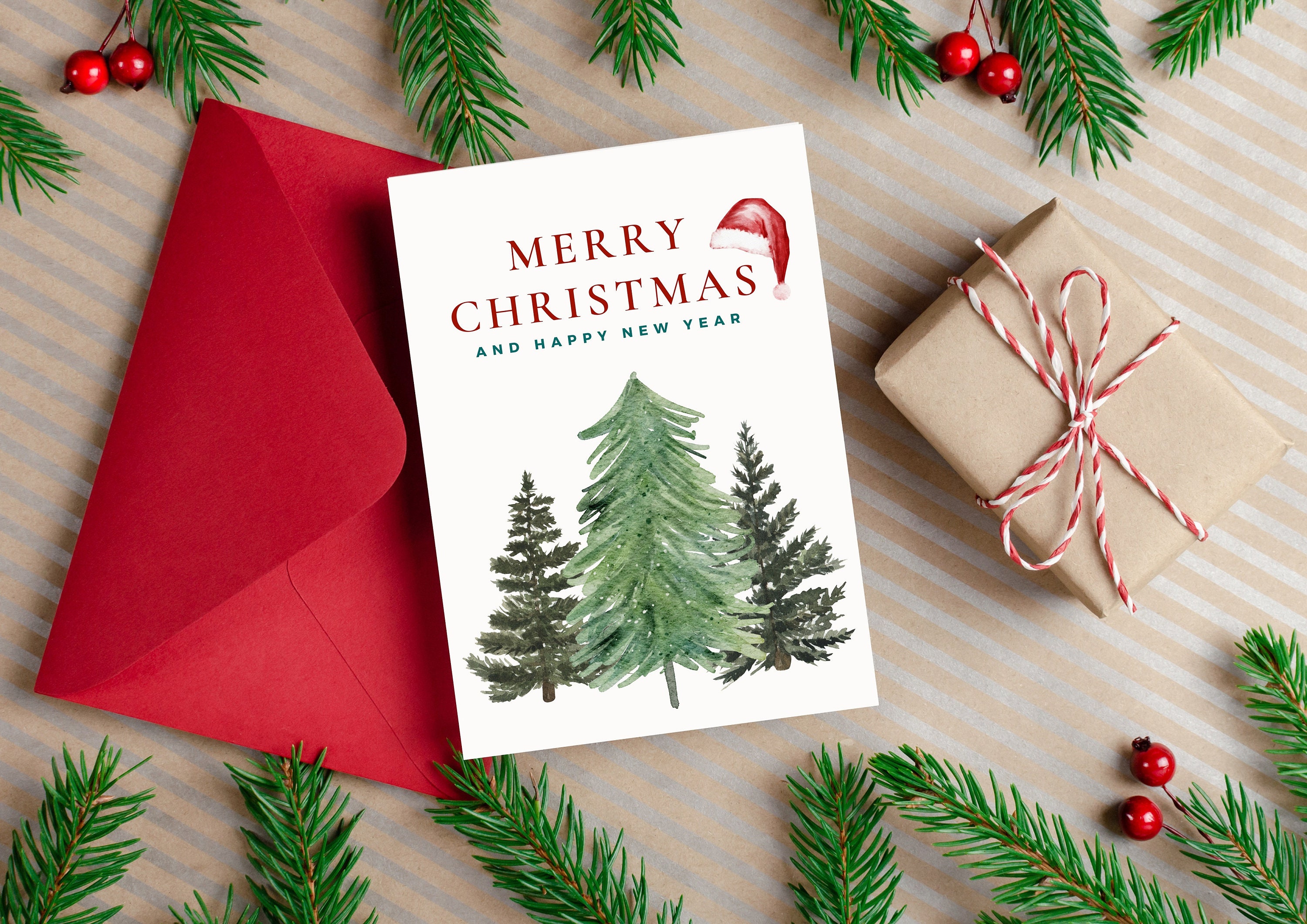 Editable Christmas Card Template Set of 6 | Digital Download ...