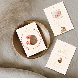 Editable Baby Birth Announcement Template, Instant Download | Editable Baby Announcement Card | Baby Girl | Fall Baby