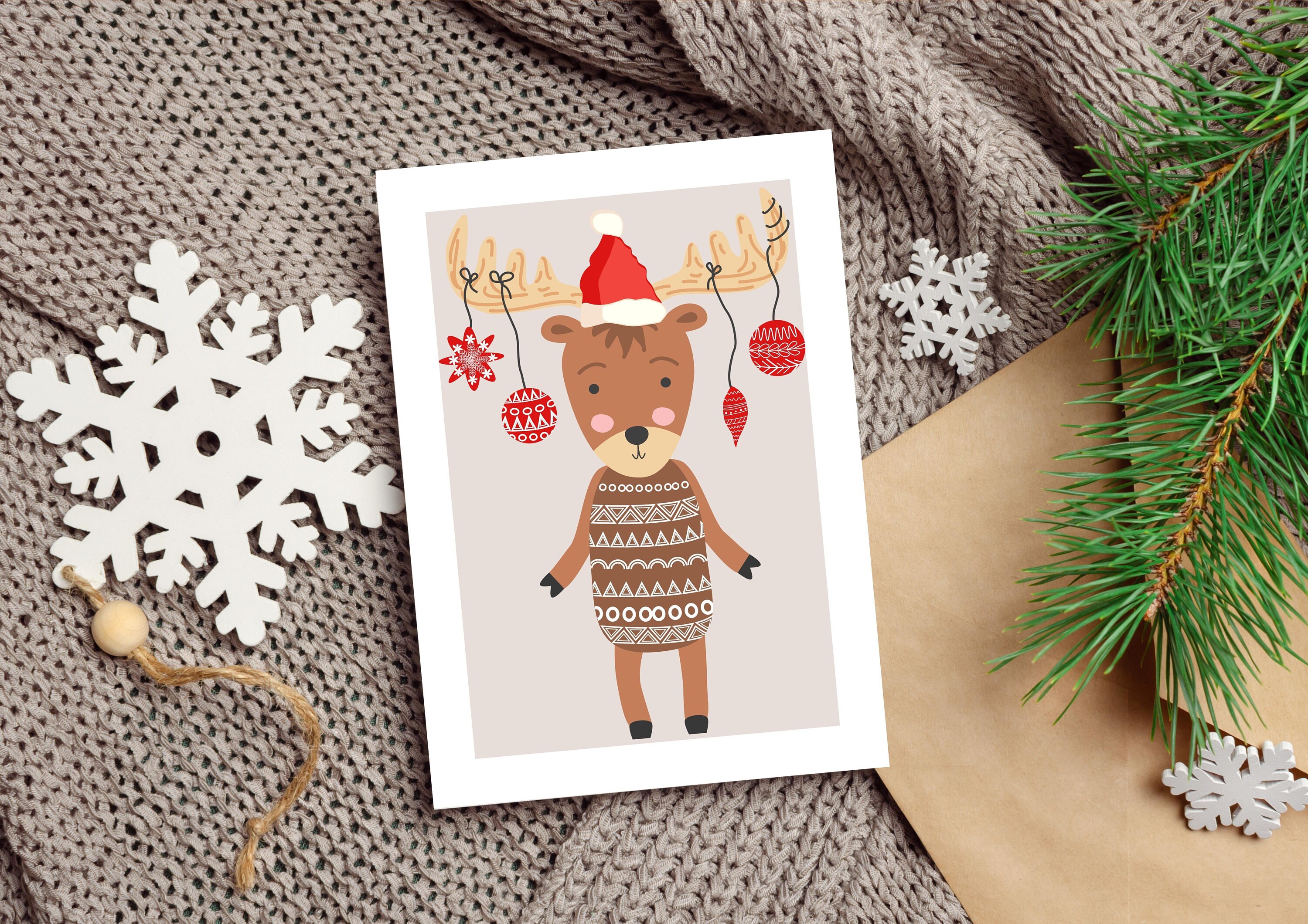 Editable Christmas Card Template Set of 8 | Digital Download ...