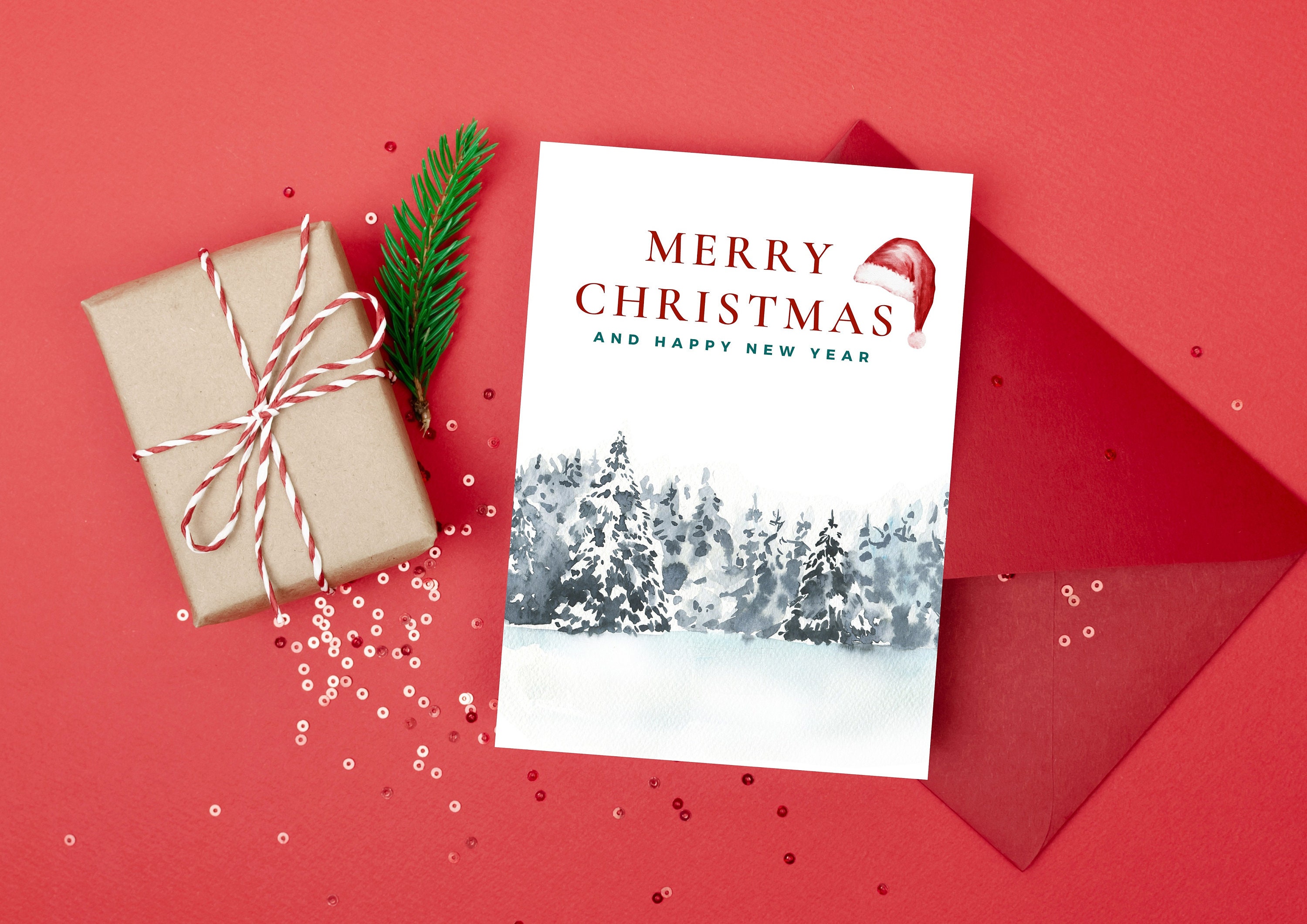 Editable Christmas Card Template Set of 6 | Digital Download ...