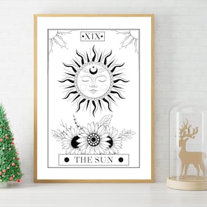 Tarot Sun Printable | wall decor | home decor | wall art | Tarot Sun Poster | digital print | Original art