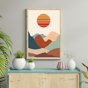 Mountain view print | wall decor | bohemian home decor | Printable | wall art | mountain posters | digital print | Original art