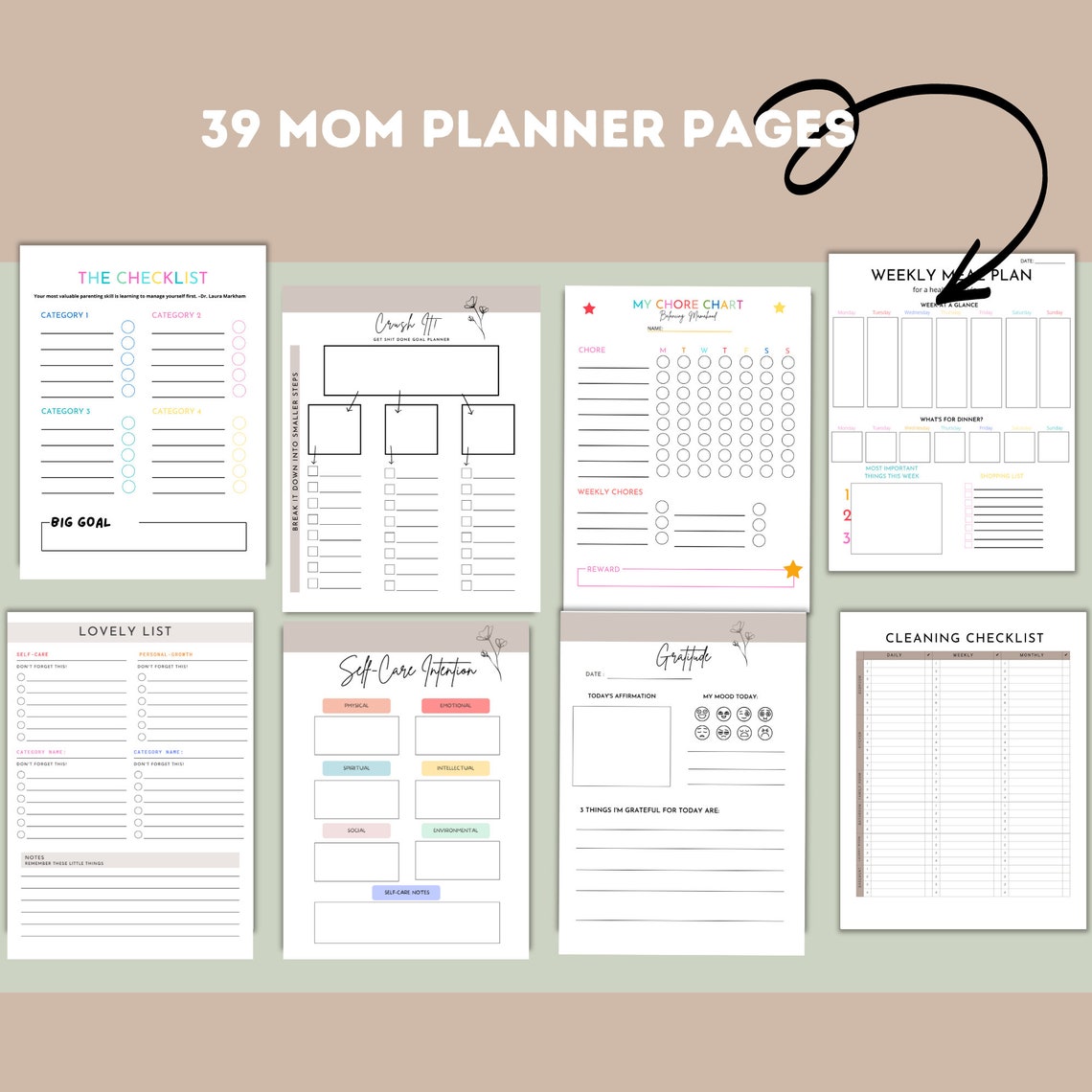 Busy Mom Planner Printable Mom Planner Printable Planner for Etsy