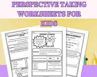 Perspective Taking Worksheets for Kids | Autism Social Skills Workbook | Boundaries, Respect, Communication, Emotions, Self-Regulation PDF