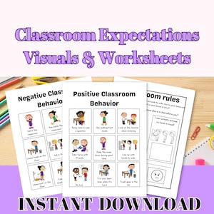 Back To School Classroom Expectations Rules Poster Classroom Expectations Activities Worksheets Back To School Classroom Expectation Visual