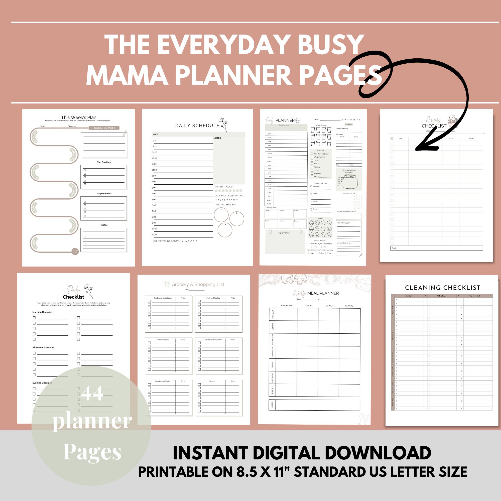 Busy Mom Planner Printable Mom Planner Printable Planner for - Etsy