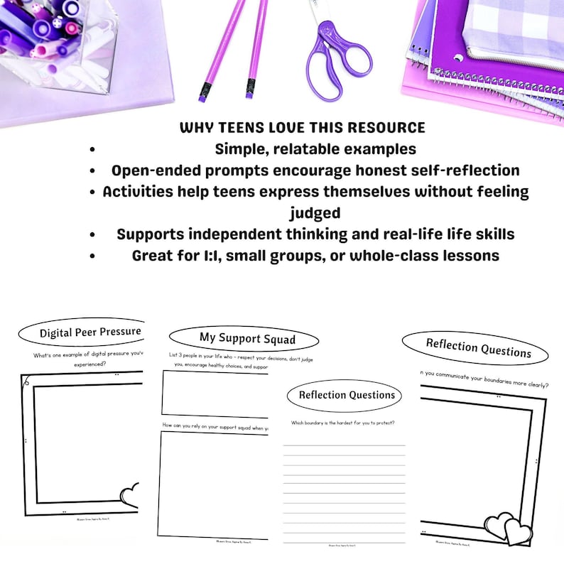 Peer Learning Worksheet Peer Pressure Worksheets & Activities for Teens Printable PDF - Etsy