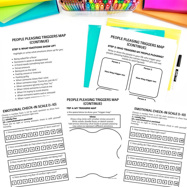 People pleasing printable activities for teens