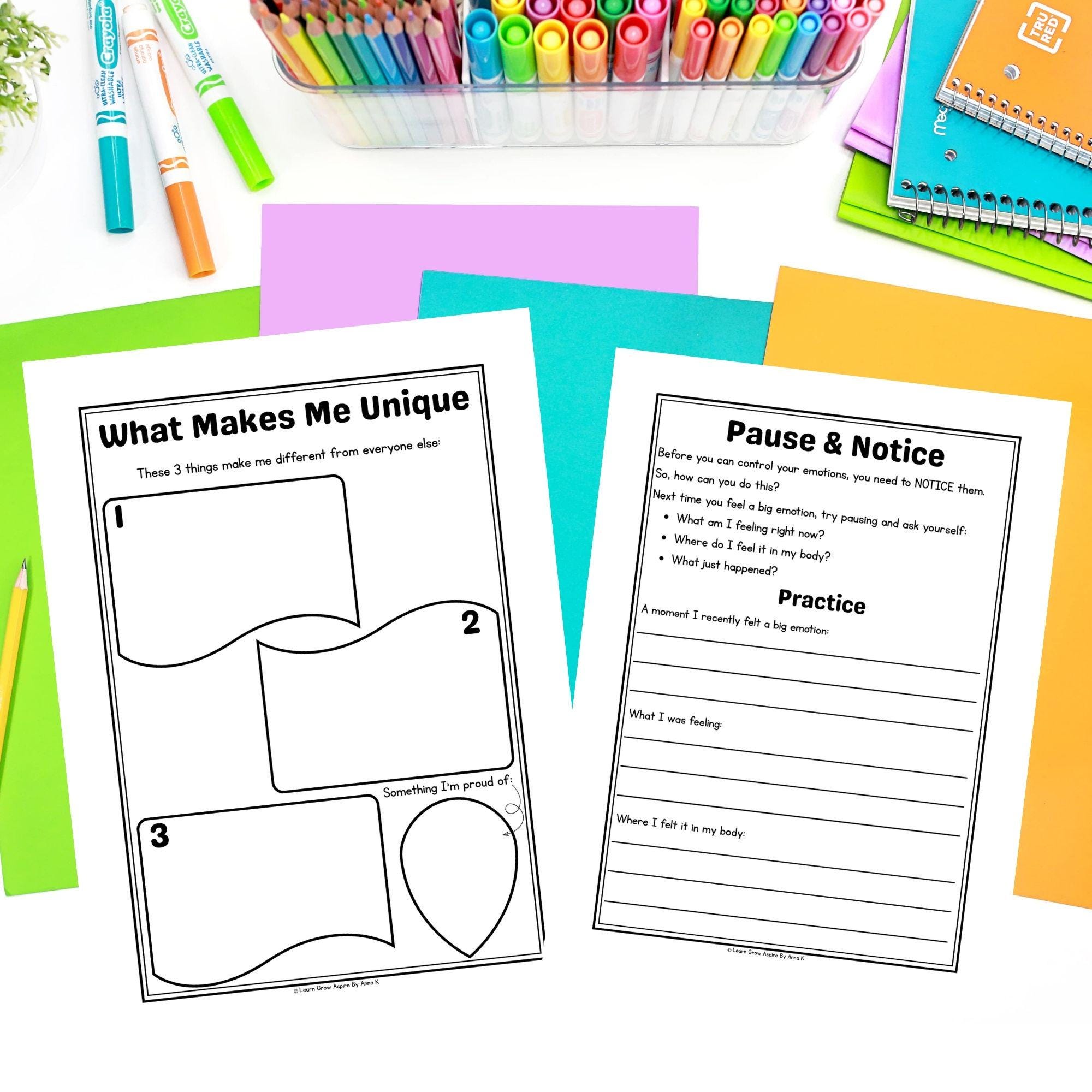 Identity and Belonging Worksheets for Tweens & Teens Printable Self ...