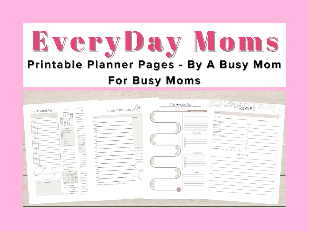 Busy Mom Planner, Printable Mom Planner, Printable Planner for Busy ...
