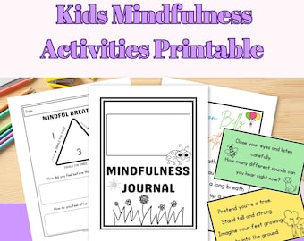 Mindfulness Activities Journal for Kids Printable PDF Download Gratitude & Coping Skills Workbook, Emotional Regulation SEL Therapy Resource