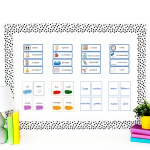 Spanish Classroom Signs, PDF Printable Spanish Classroom Labels,  Days of The Week, Months Of The Year, Basic Colors, PRINTABLE PDF Labels