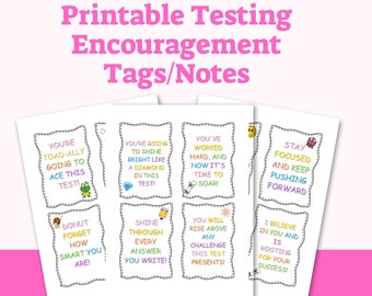Test Motivation Cards & Coloring Pages: Student Encouragement Notes (PDF)