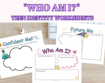 Identità adolescenziale Chi sono io Valori personali Fogli di lavoro per adolescenti PDF Stampabili Esplorazione dell'identità di sé per l'adolescenza Scoperta di sé Scarica