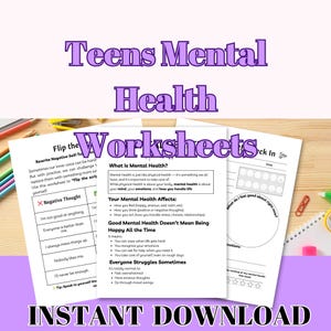 Teens Mental Health Worksheets Mental Health Journal Teen Therapy Anxiety Therapy Resources For Teenager Mental Health Journal Prompts PDF