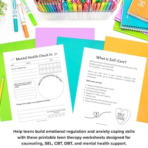 Printable Mental Health Activities PDF Worksheets