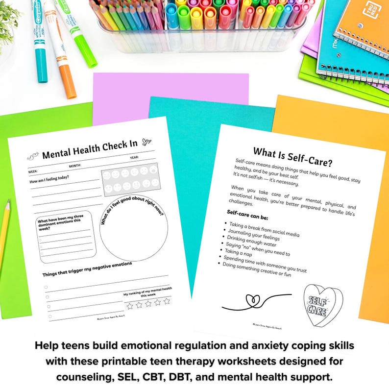 Printable Mental Health Activities PDF Worksheets