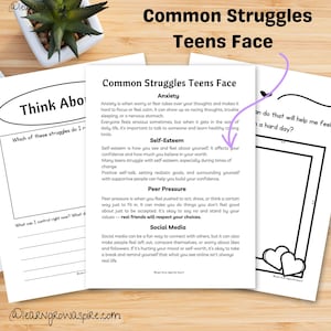 struggles teens face worksheets and activities