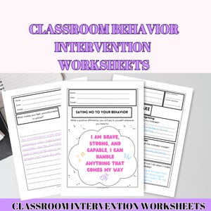 Student Behavior Reflection Sheets Printable PDF Classroom Intervention Worksheets Detention Discipline Resource For Teachers & Counselors