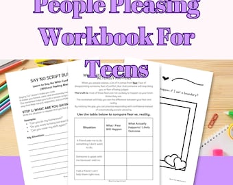 People Pleasing Workbook for Teens Printable PDF Download Boundary Setting Activities Self Esteem & Social Emotional Learning SEL Resource