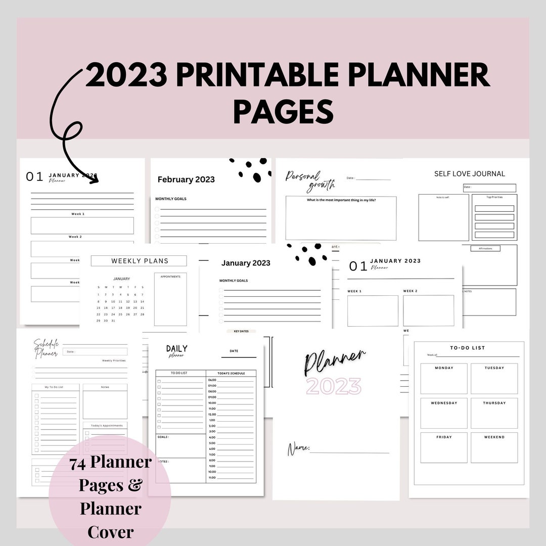 2023 Planner Printable PRINTABLE Monthly Planners for 2023 Etsy